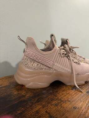 Steve Madden Maxima Rhinestone Embellished Chunky Sneakers in Blush